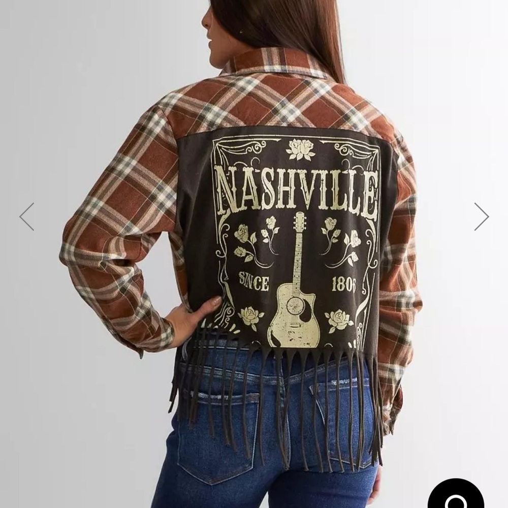 La La Land Buckle Cropped Flannel